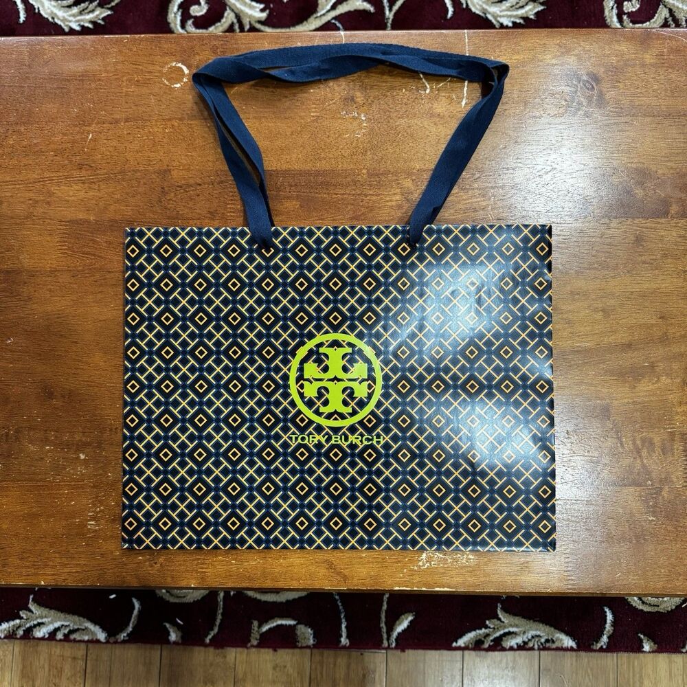 Tory Burch Large Paper Bag Gift Shopping Tote Bag Authentic 16 x 12" x 6"